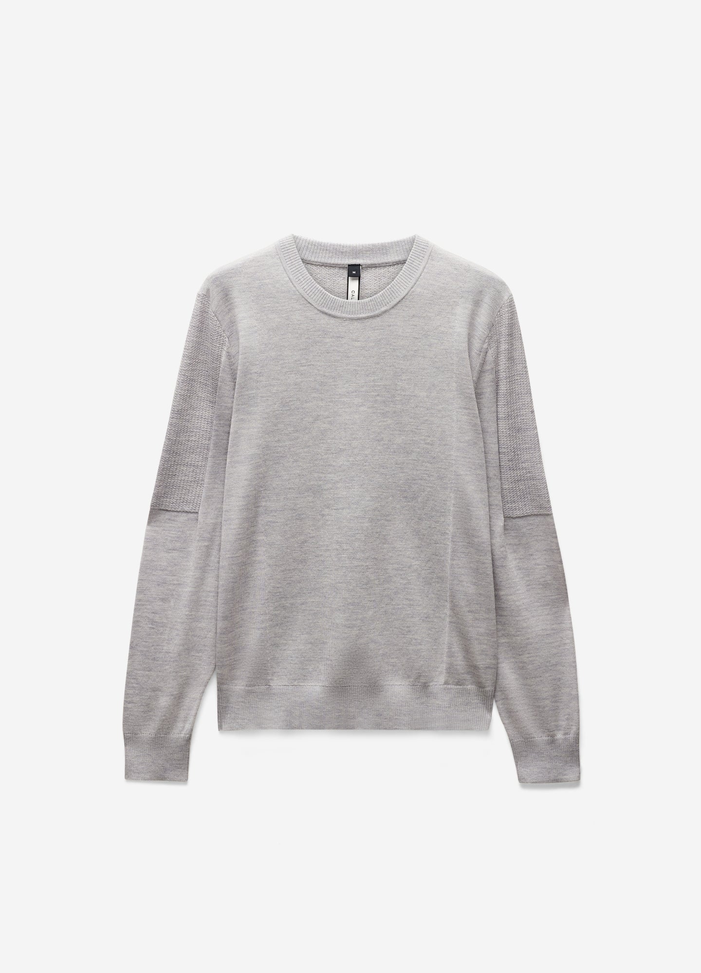 Panelled Merino Sweater Silver