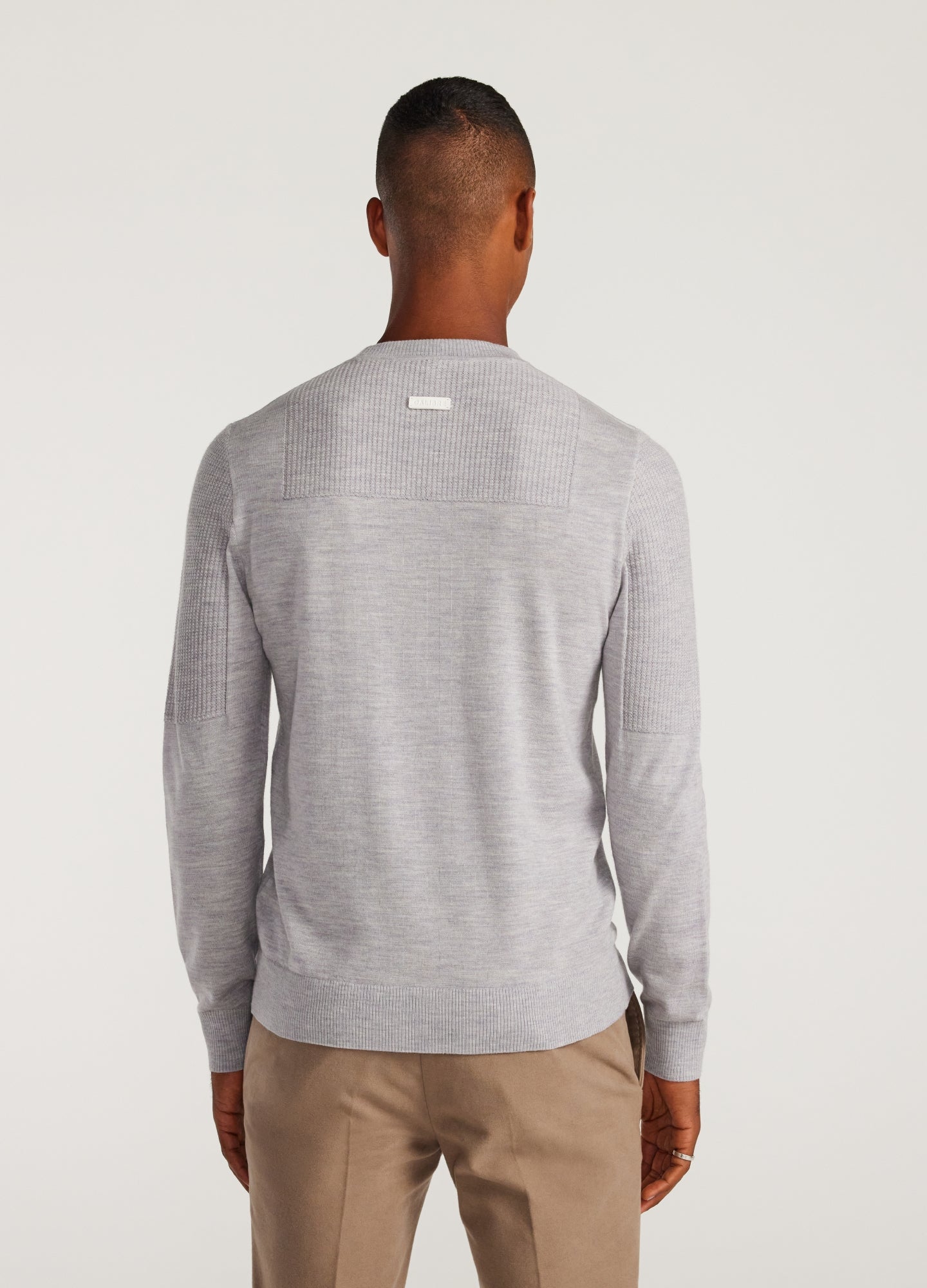 Panelled Merino Sweater Silver