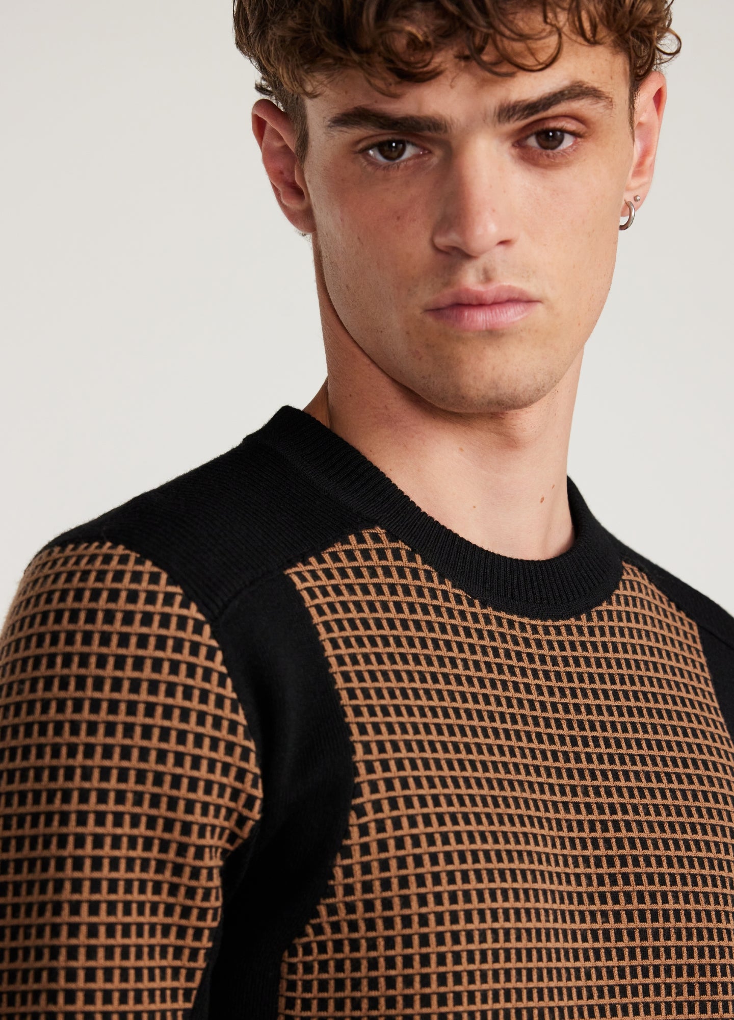 Textured Jacquard Sweater Caramel