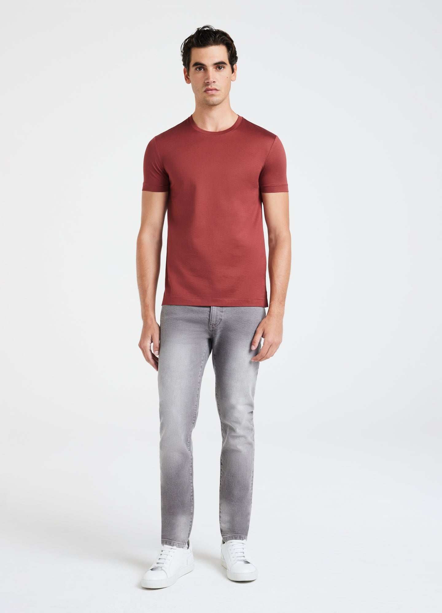 Mercerised Crew Neck T-Shirt Saffron