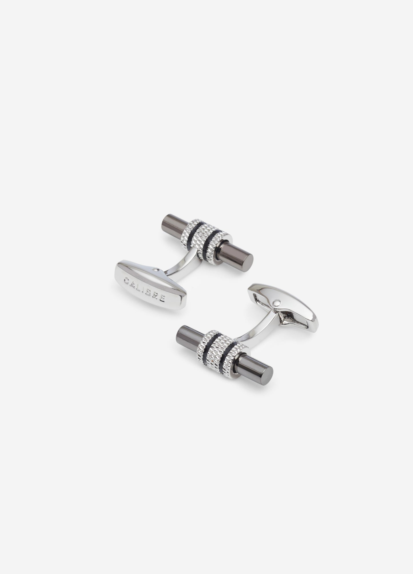 Textured Enamel Bar Cufflinks Gunmetal