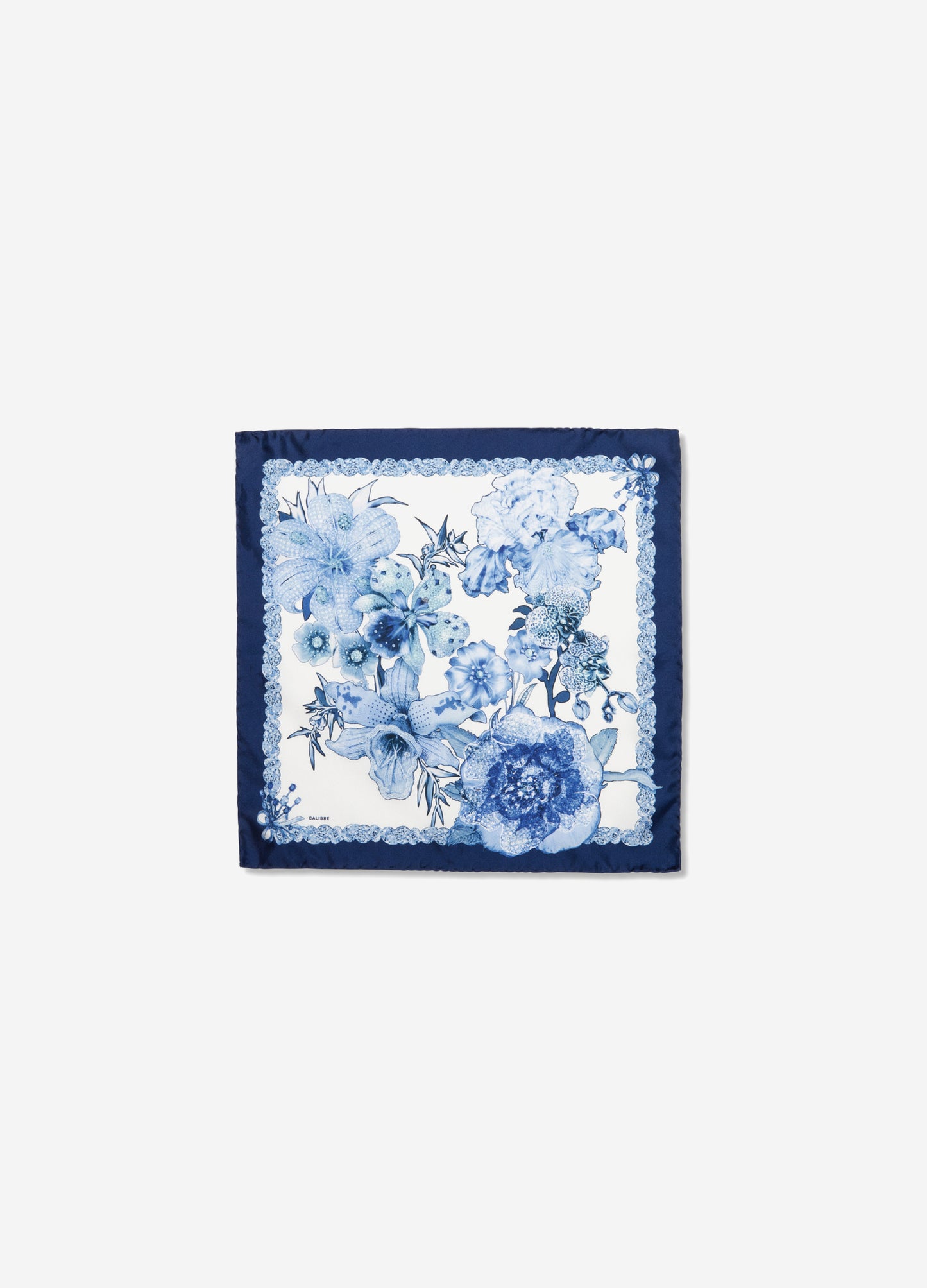 Faded Floral Pocket Square Blue Combo
