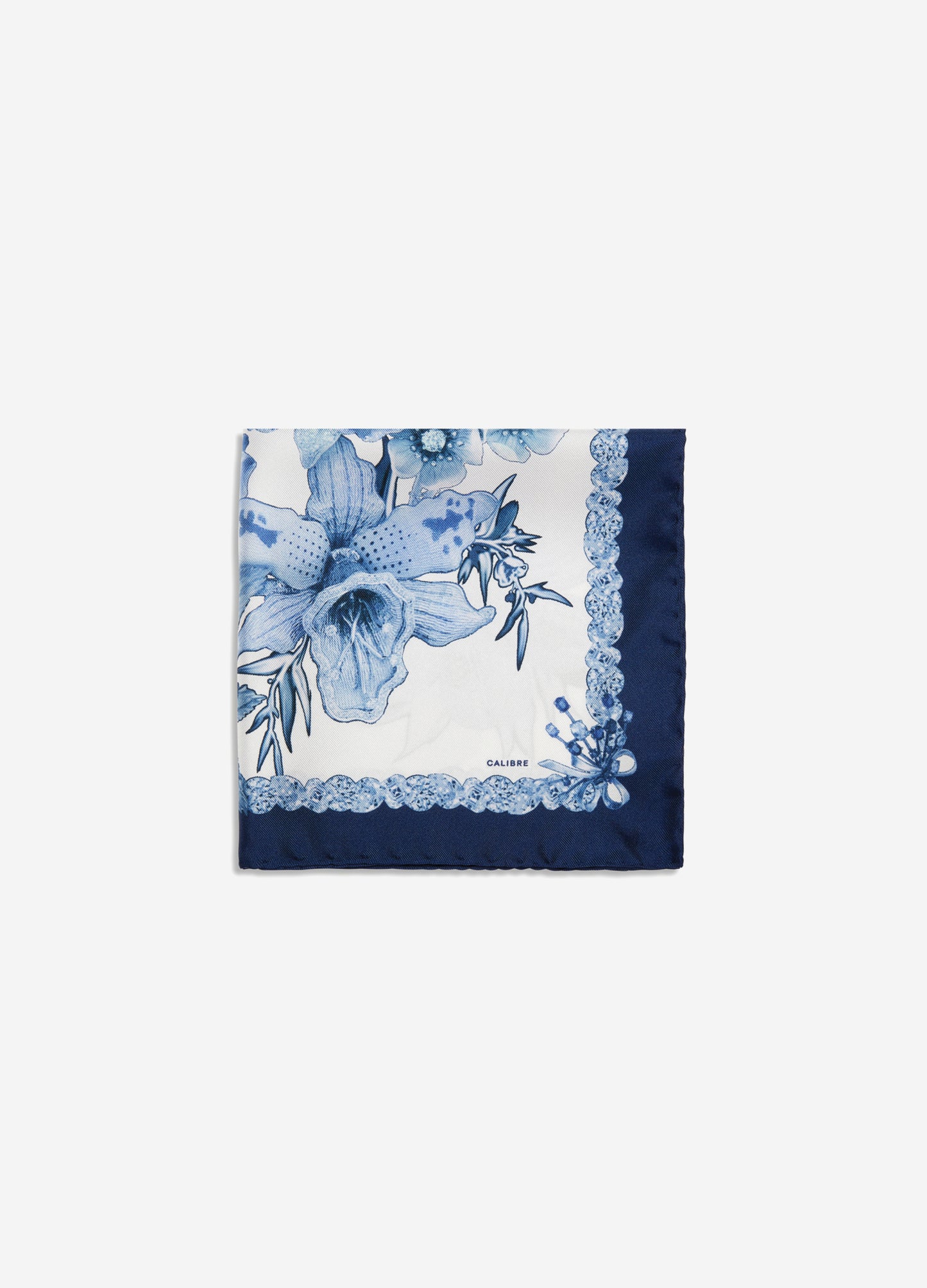 Faded Floral Pocket Square Blue Combo