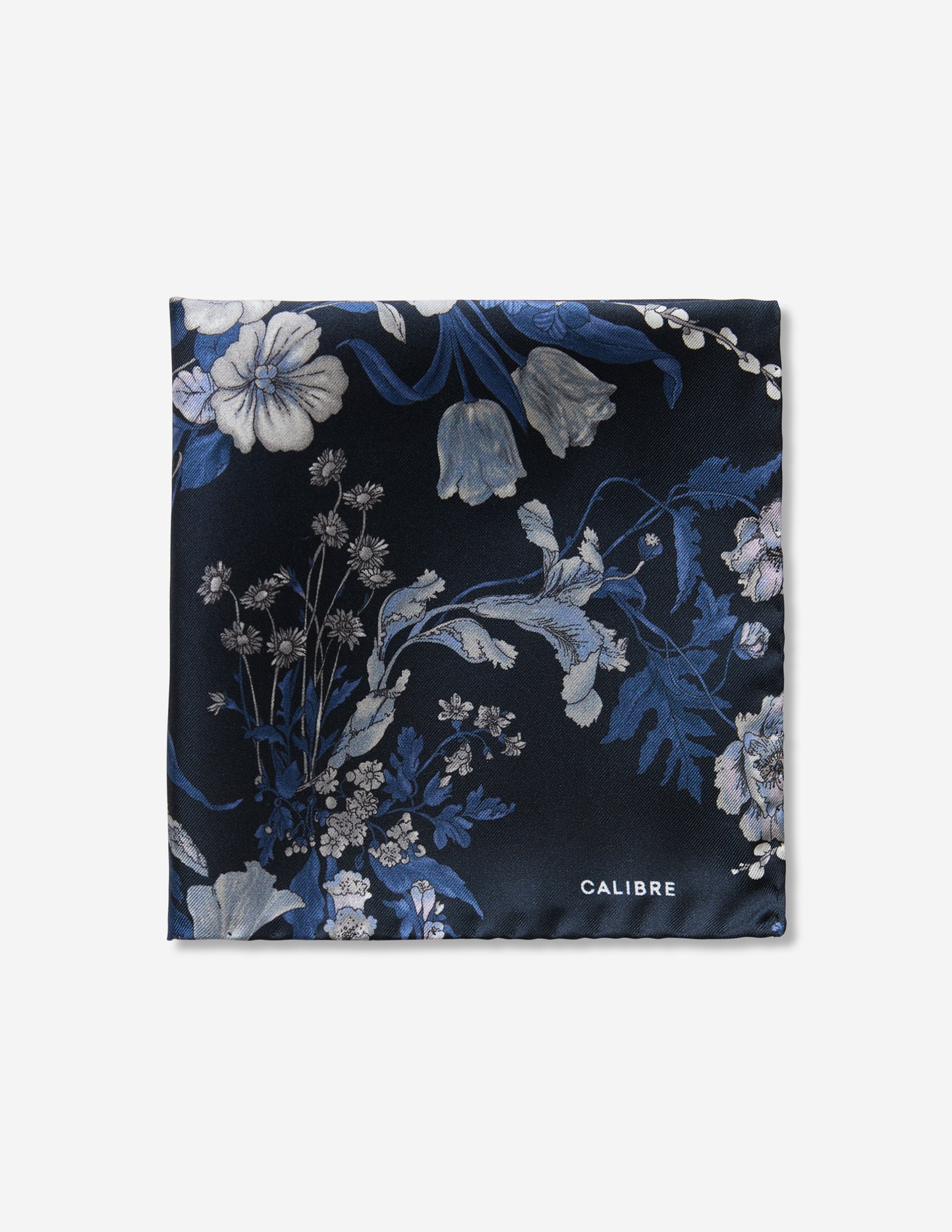 Midnight Bloom Pocket Square Navy Combo