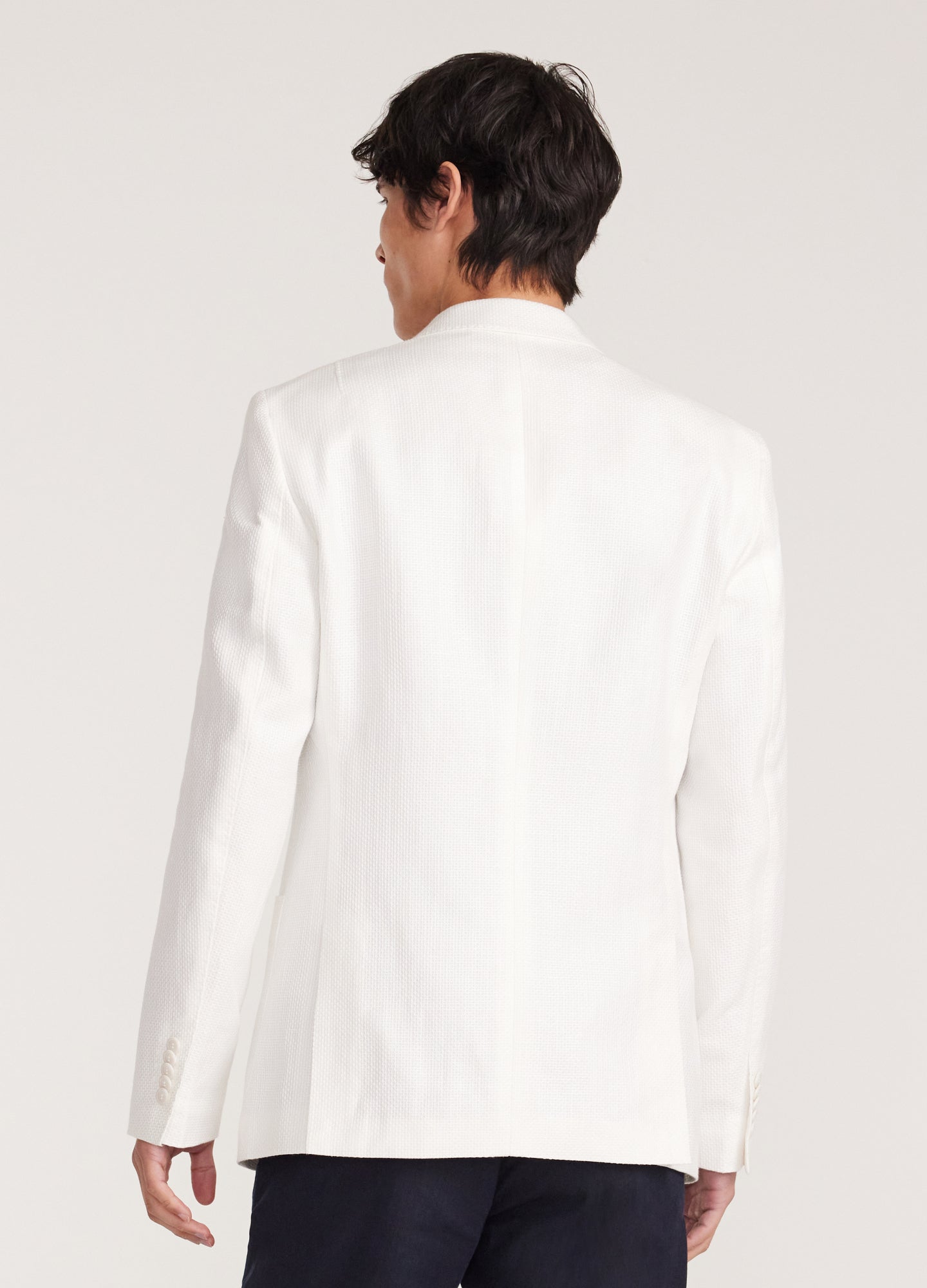 Basketweave Blazer White