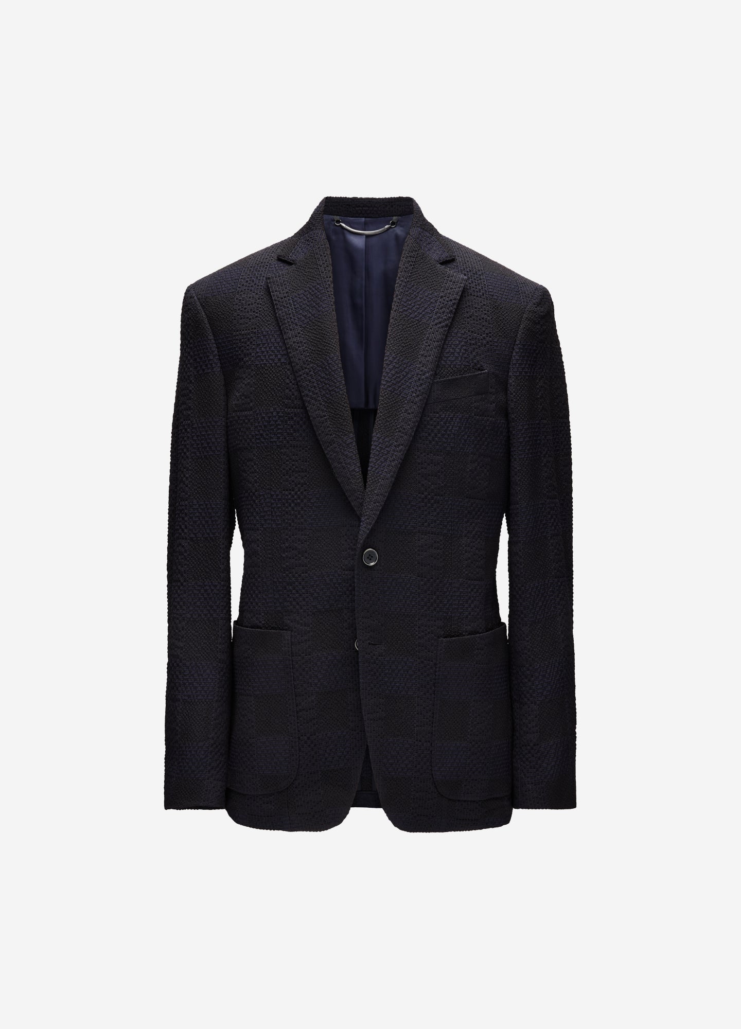 Seersucker Check Blazer Navy