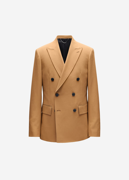 Double Crepe Double Breasted Jacket Camel