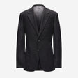 Linen Wool Hopsack Blazer Black