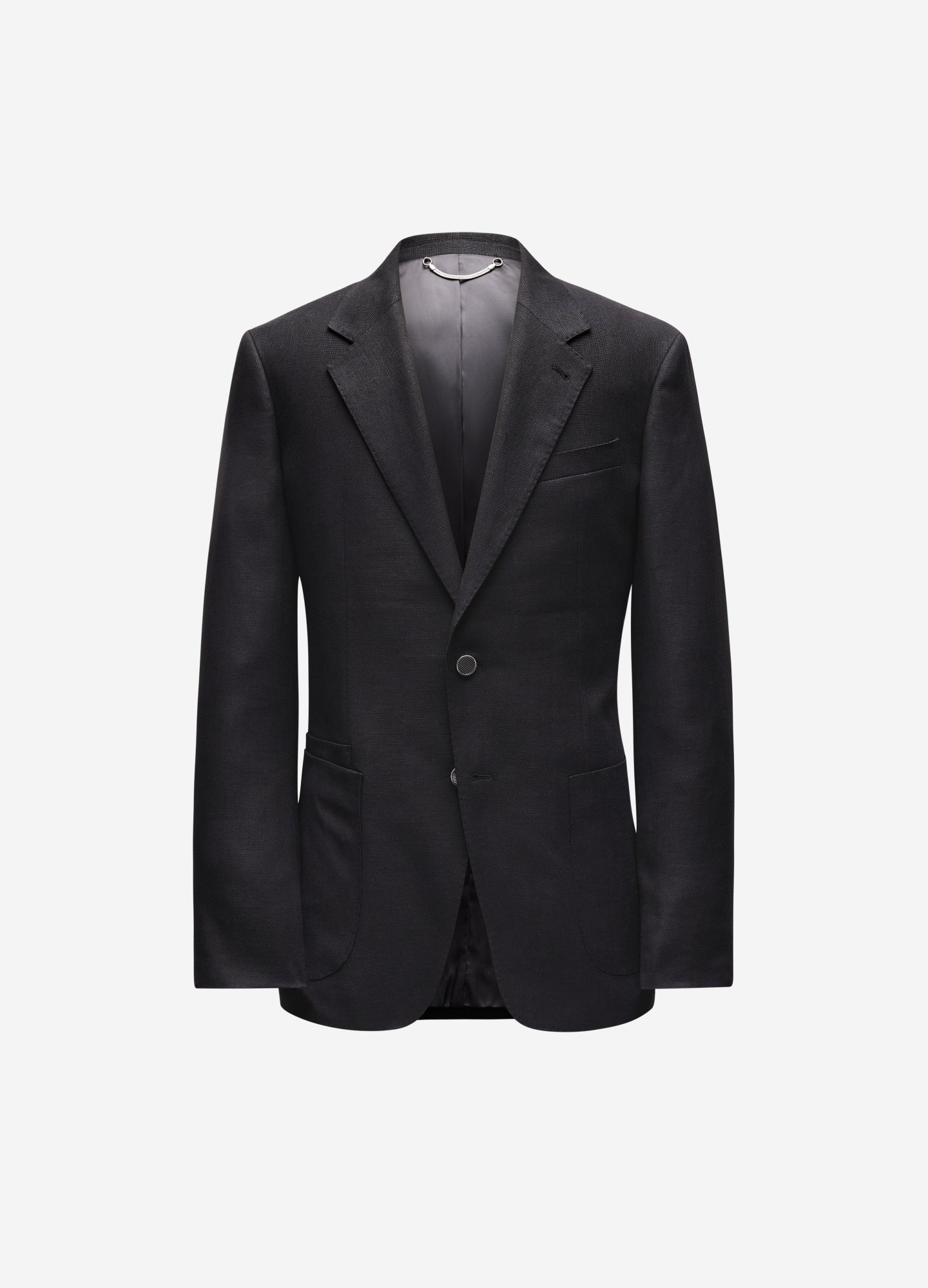 Linen Wool Hopsack Blazer Black