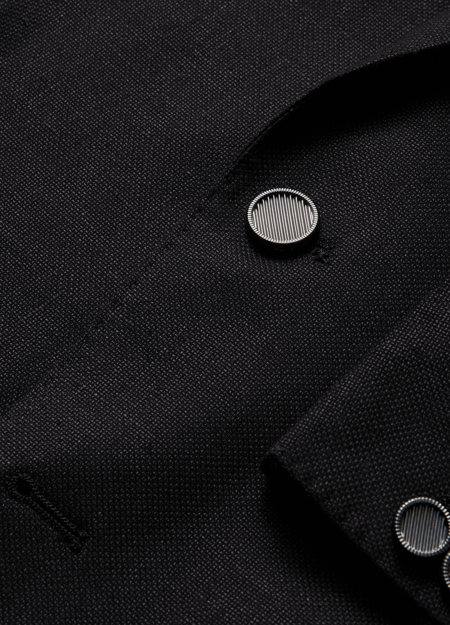 Linen Wool Hopsack Blazer Black