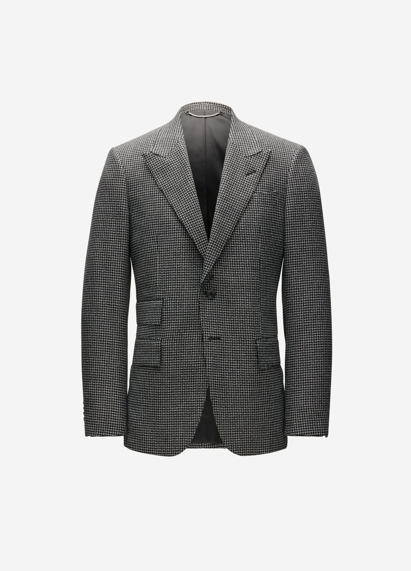 Weave Check Blazer Black