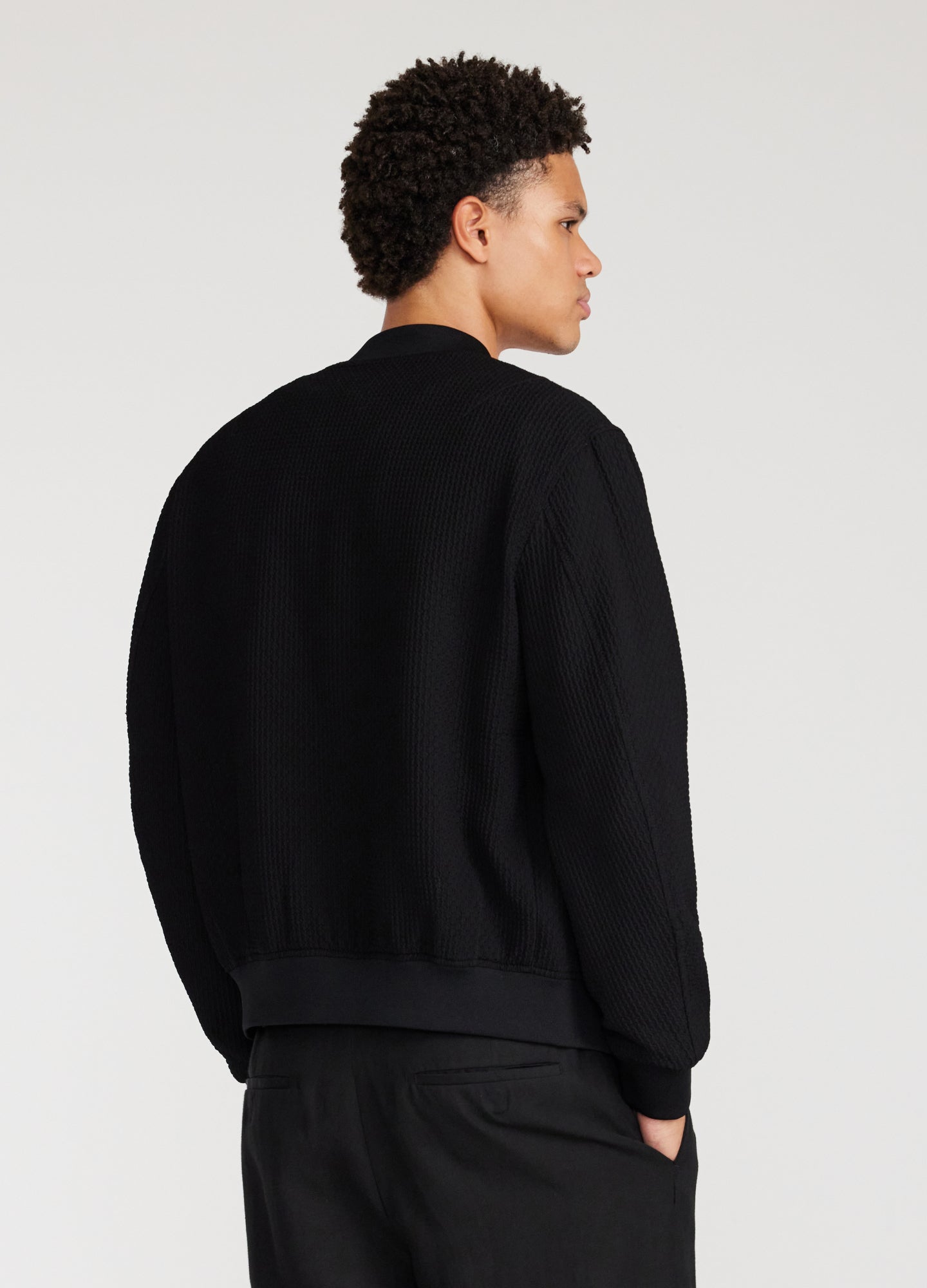 Textured Bomber Jacket Black