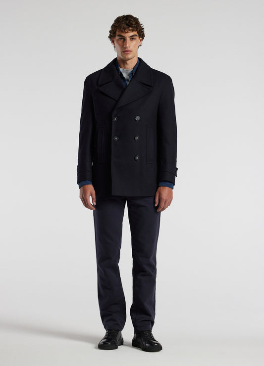 Melton Pea Coat Navy