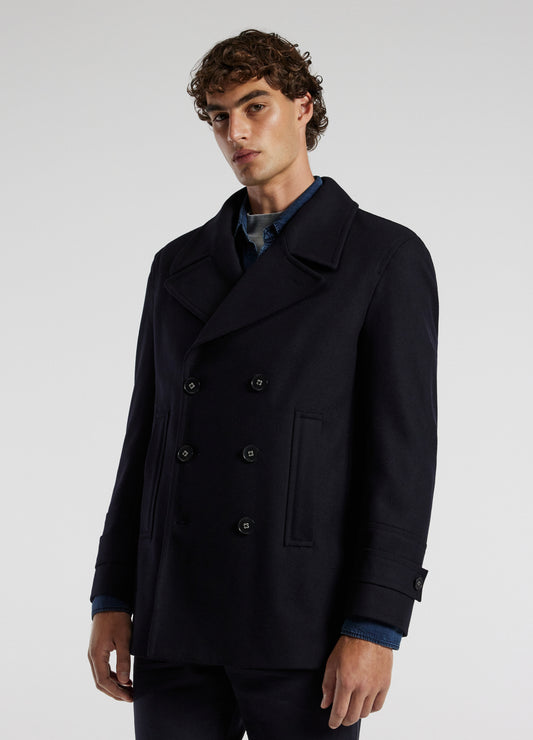Melton Pea Coat Navy