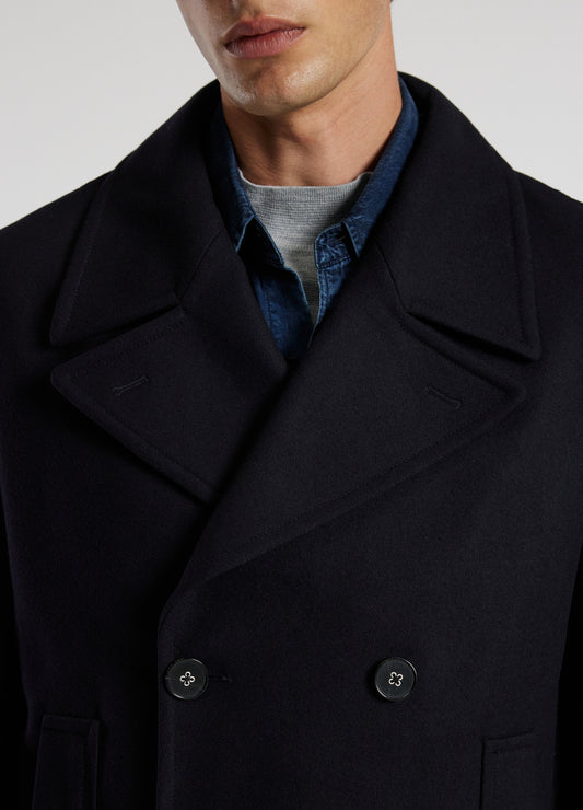 Melton Pea Coat Navy