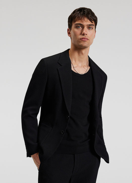 Textured Blazer Black