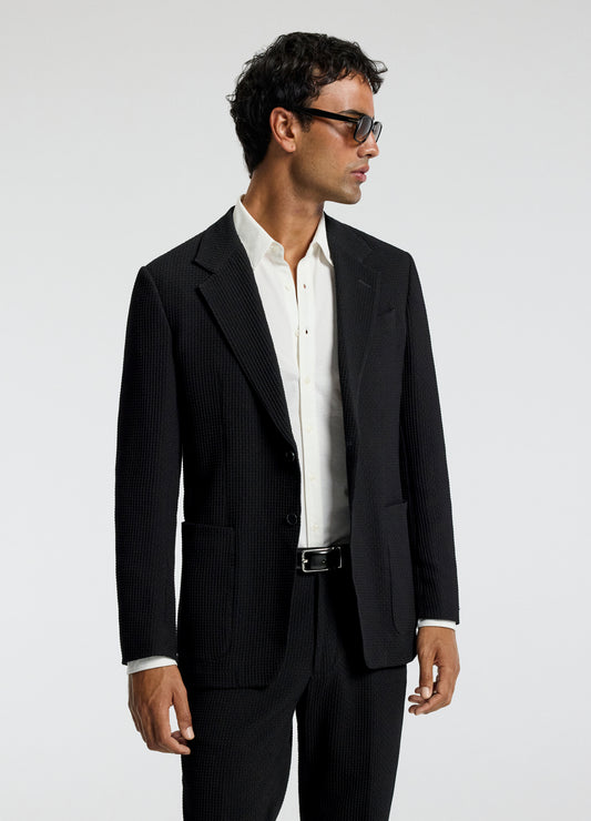 Textured Blazer Black