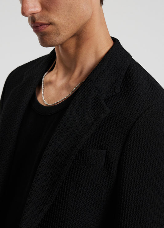 Textured Blazer Black
