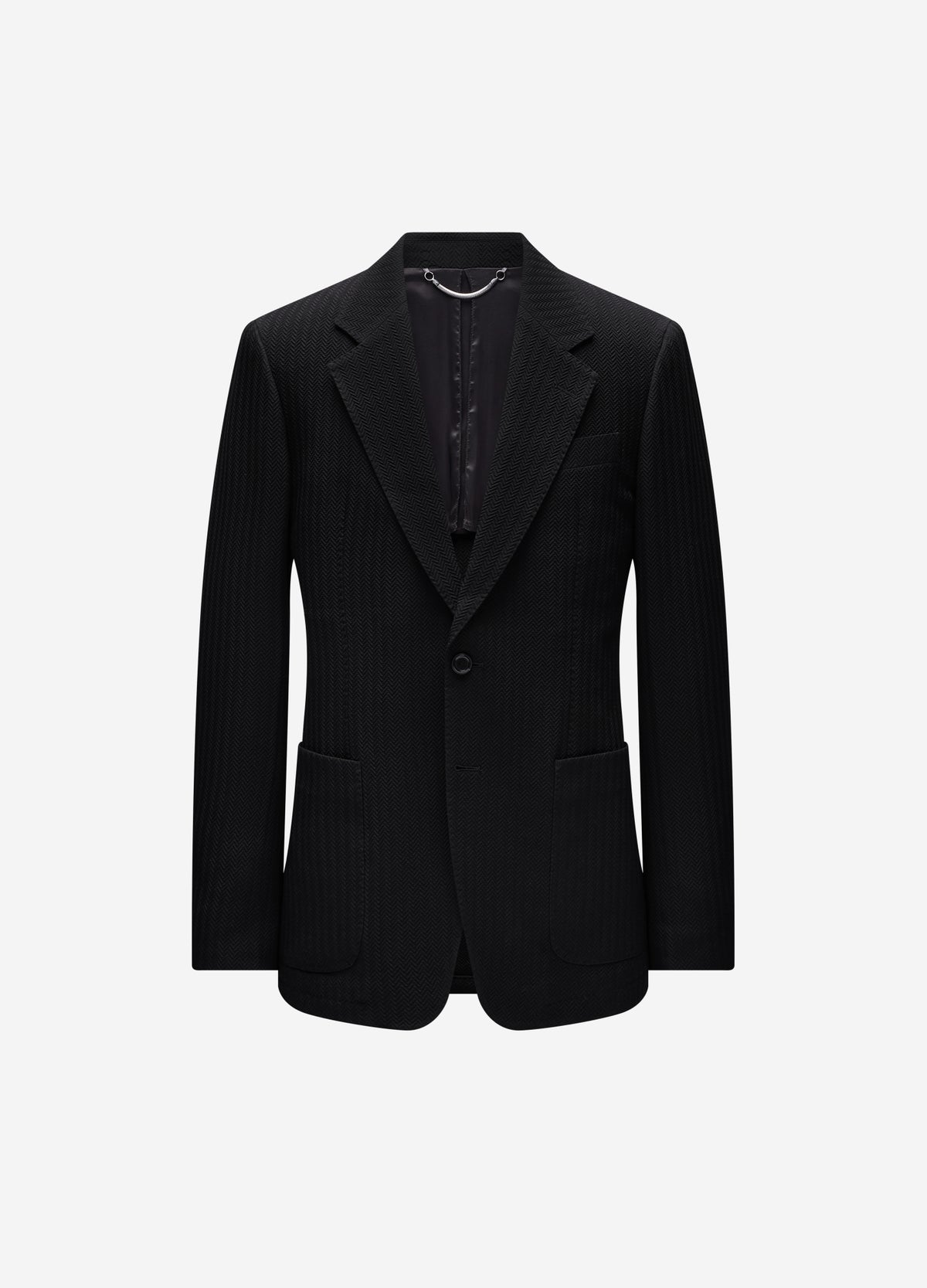 Herringbone Jacquard Blazer Black