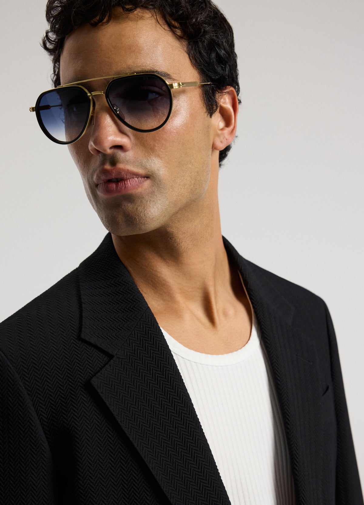 Herringbone Jacquard Blazer Black