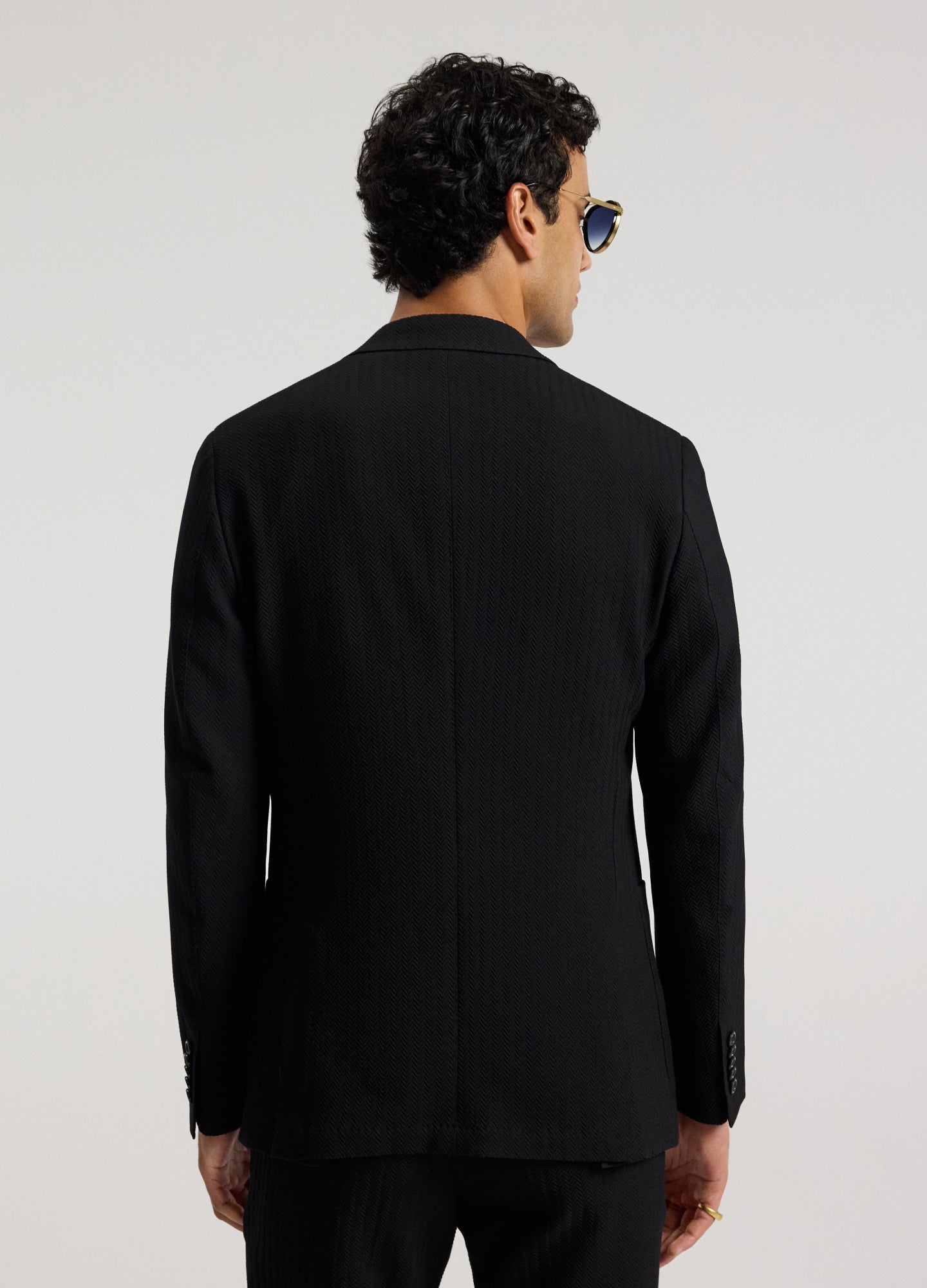 Herringbone Jacquard Blazer Black