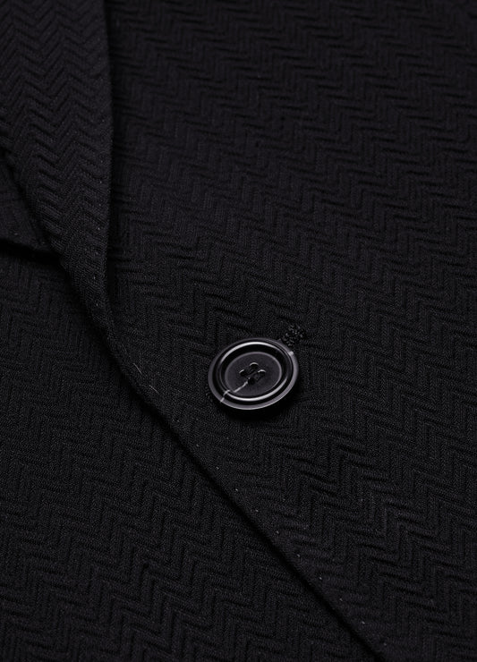 Herringbone Jacquard Blazer Black