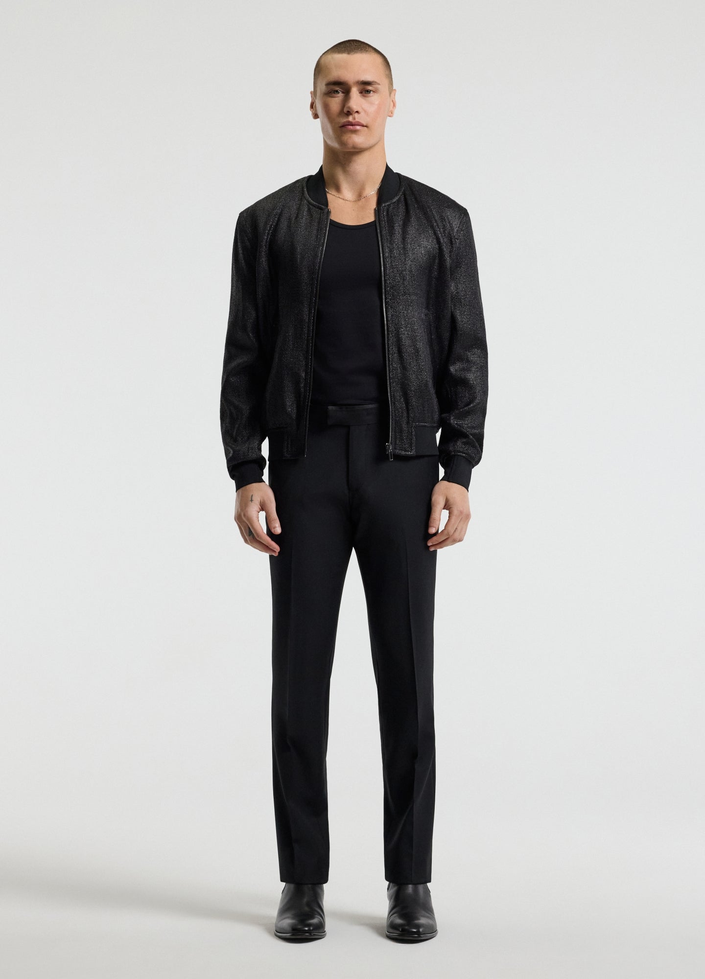 Raffia Bomber Jacket Black