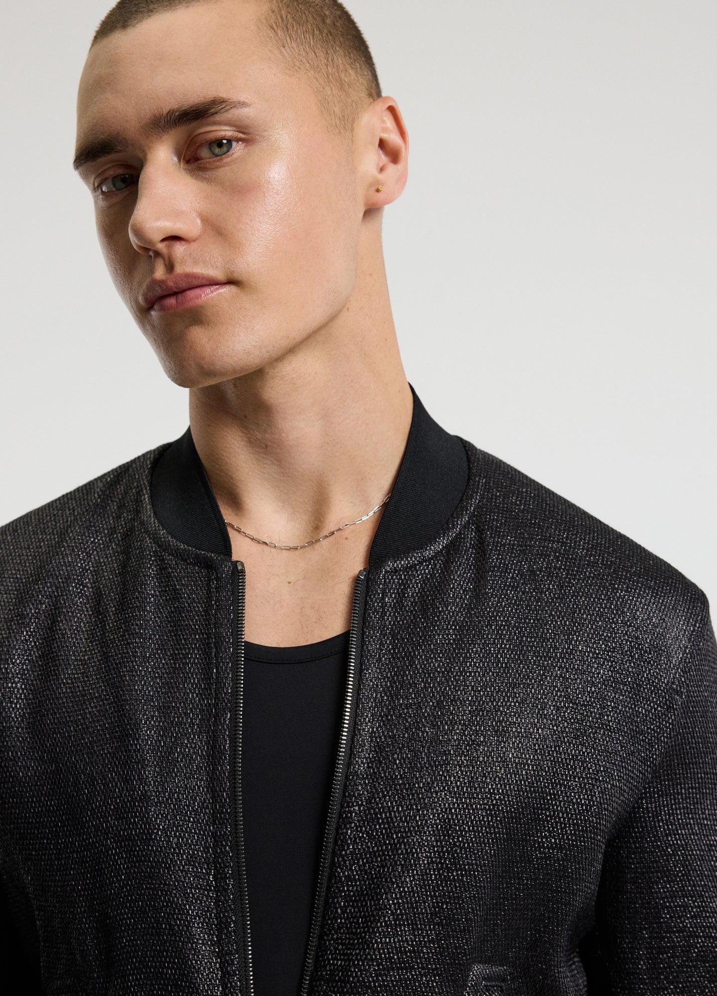 Raffia Bomber Jacket Black