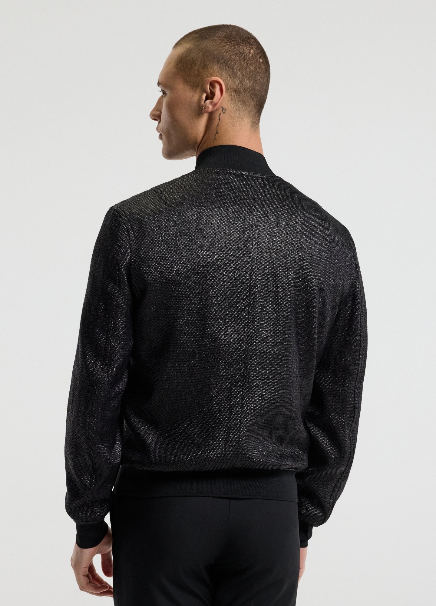 Raffia Bomber Jacket Black