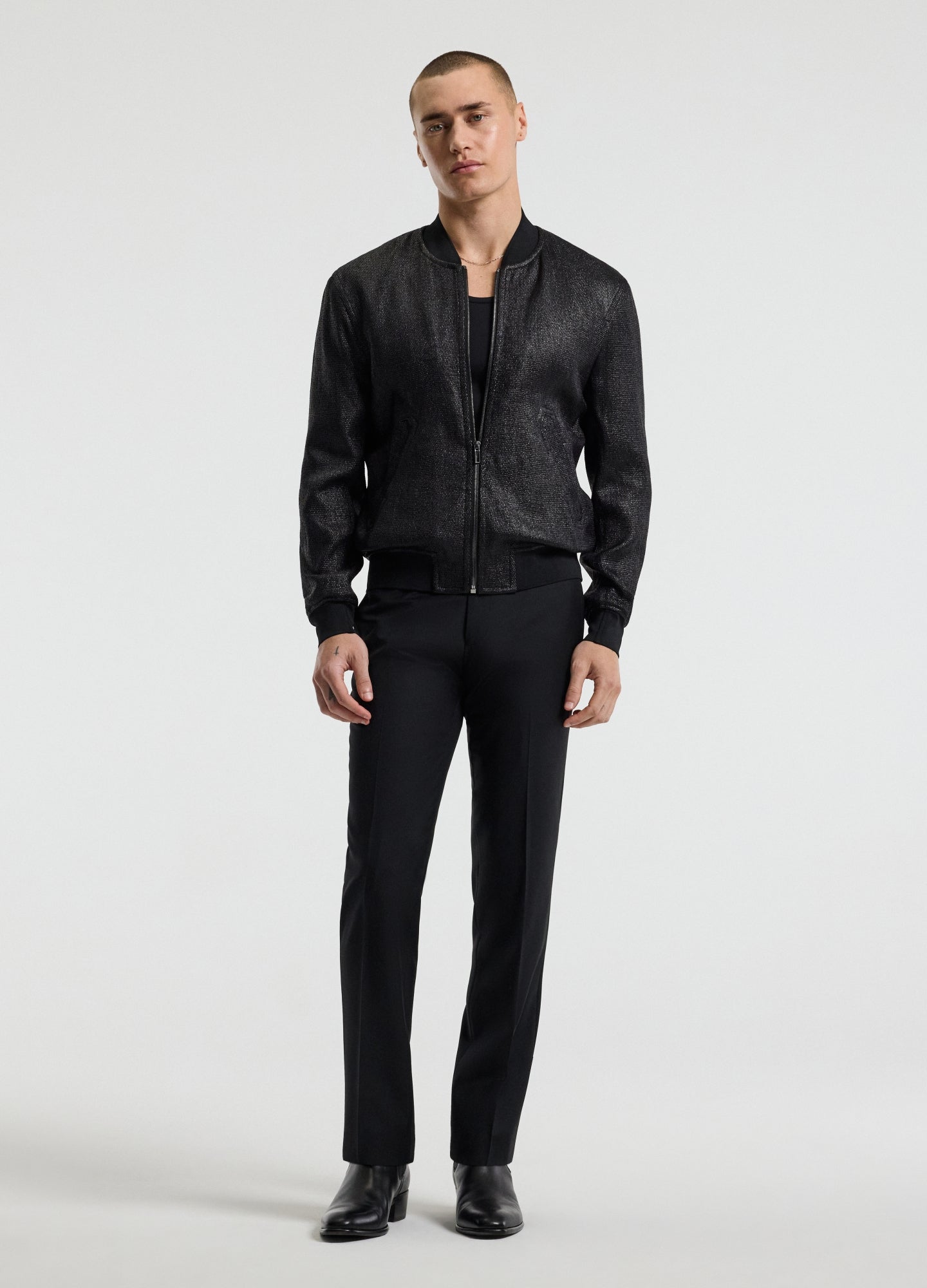 Raffia Bomber Jacket Black