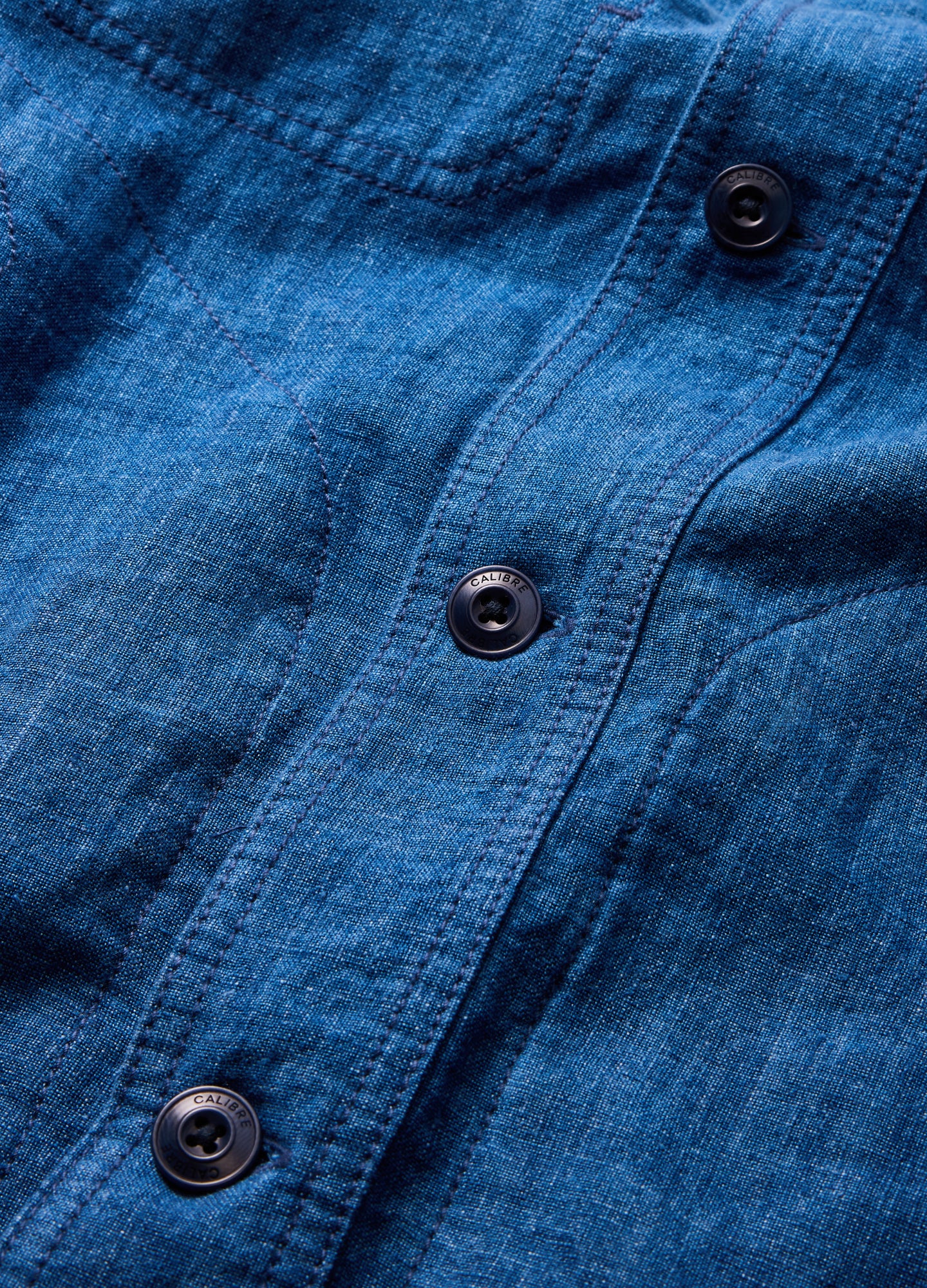 Washed Linen Shirt Jacket Indigo