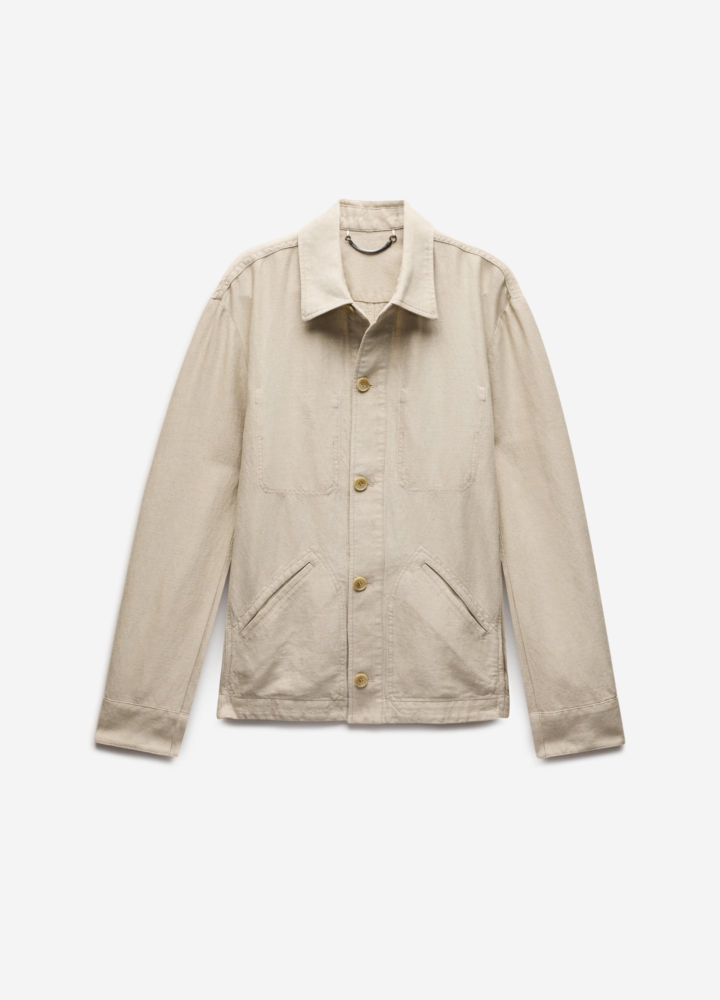 Linen Cotton Twill Shirt Jacket Natural