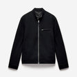 Band Neck Zip Up Jacket Black
