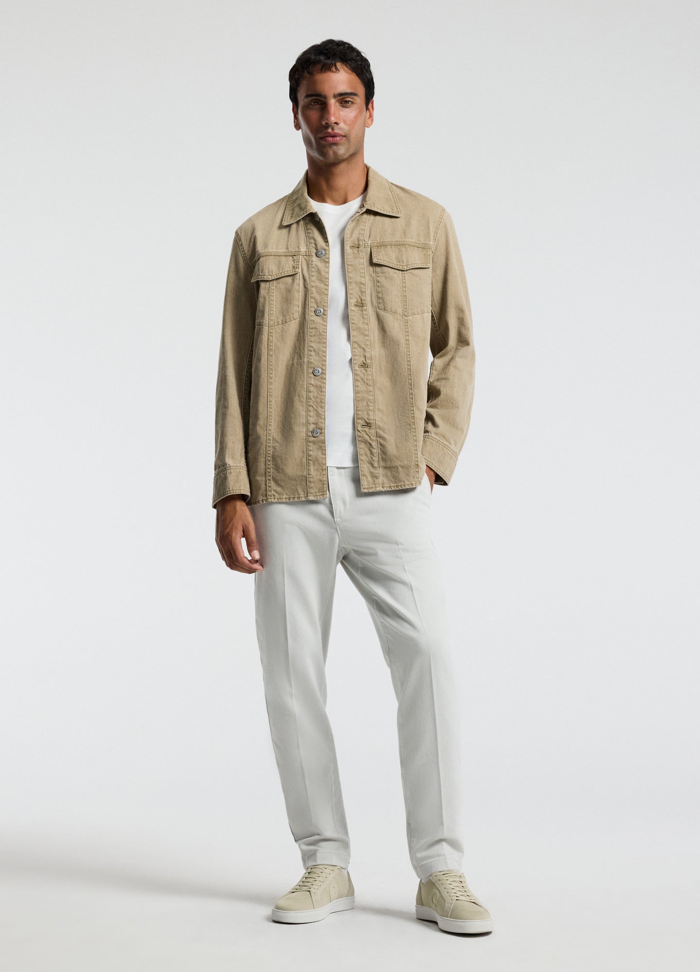 Denim Shirt Jacket Putty