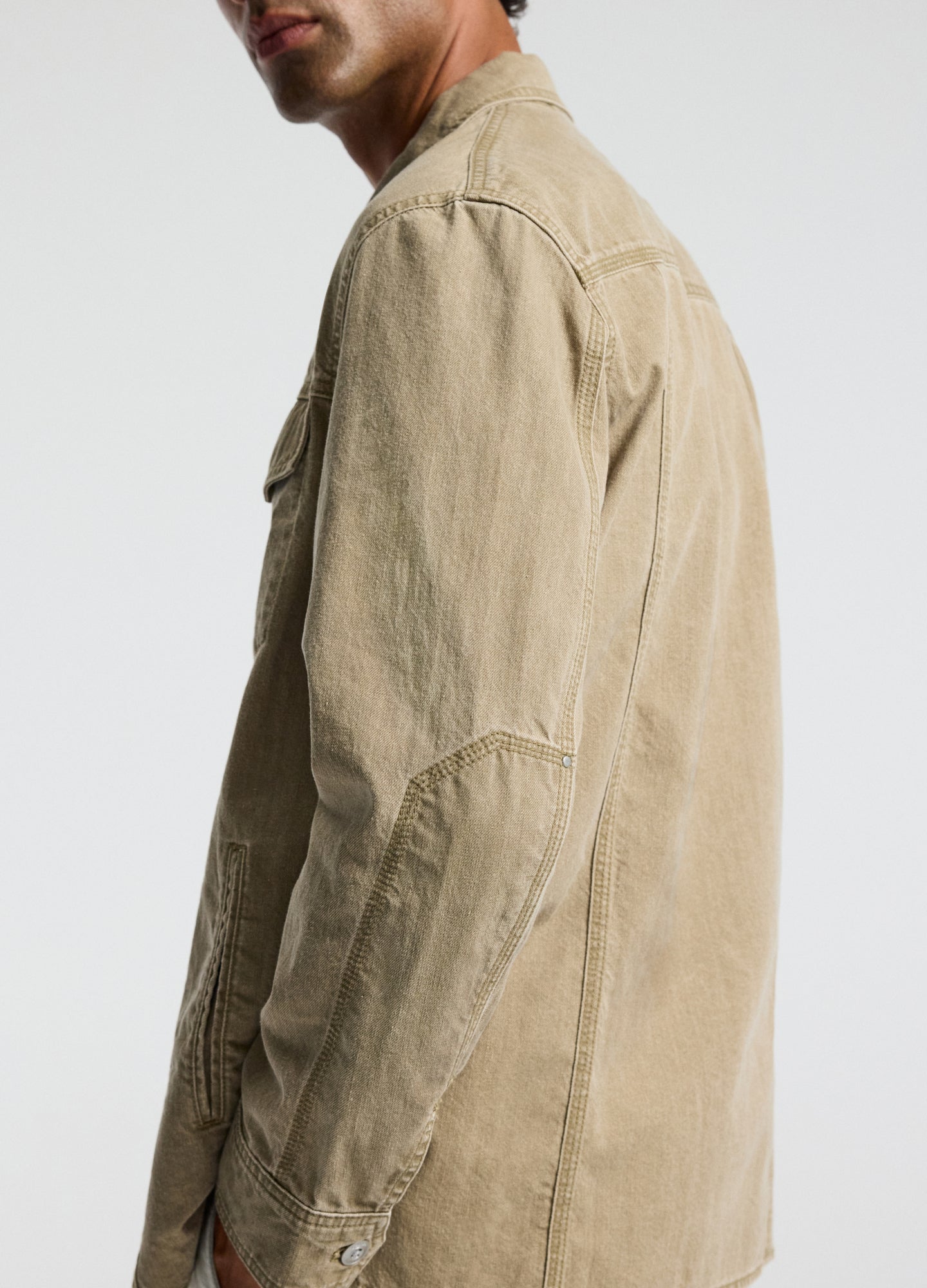 Denim Shirt Jacket Putty