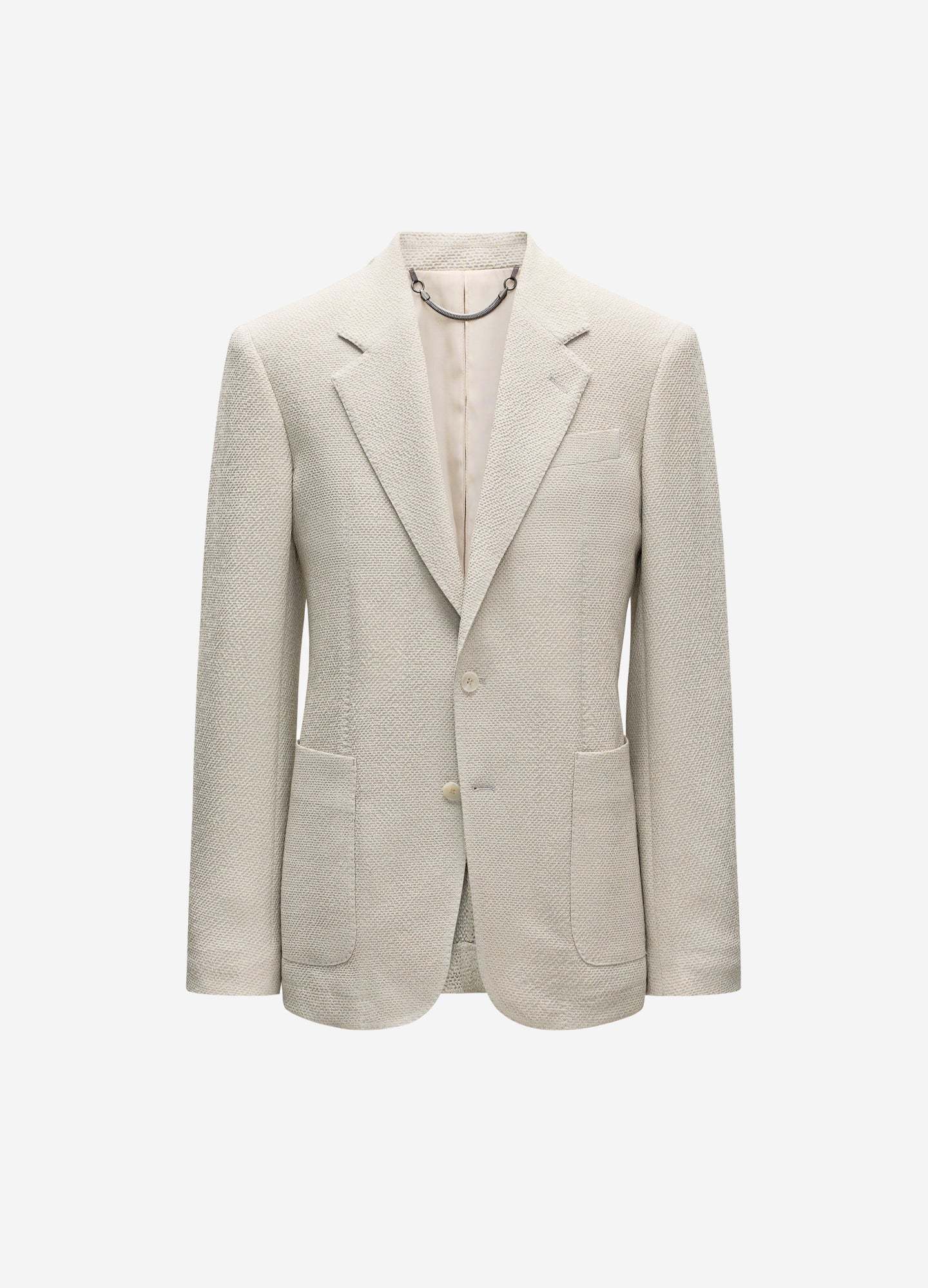 Unstructured Textured Blazer Neutral