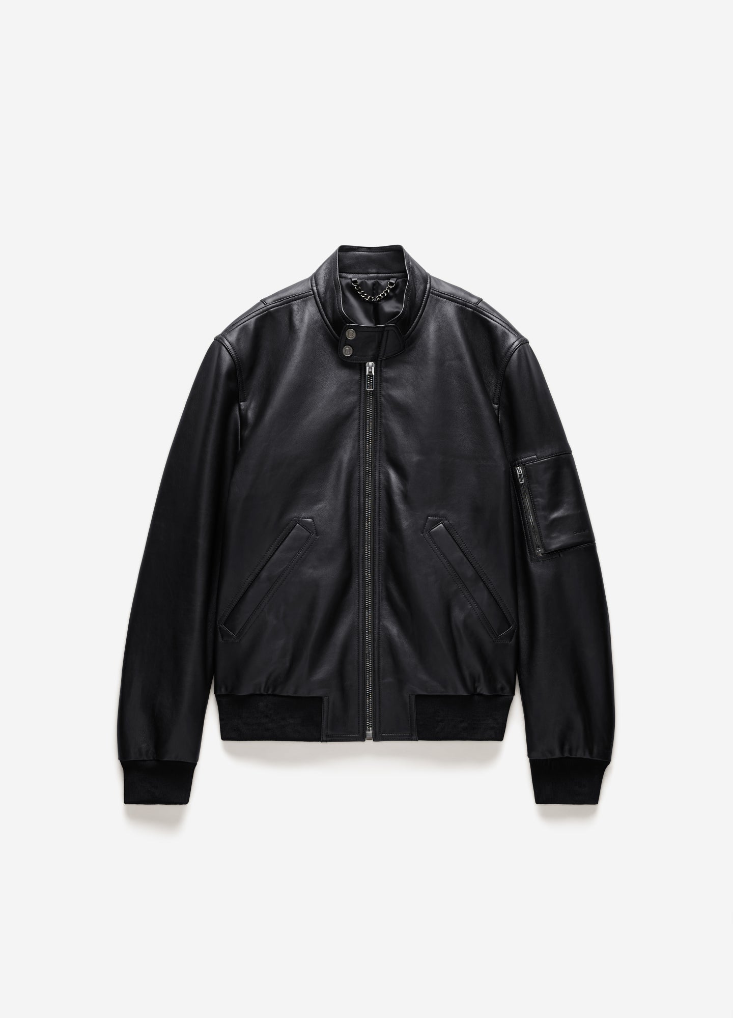 Stand Collar Leather Bomber Jacket Black $699 ($899) + more up to 22% off Calibre sale