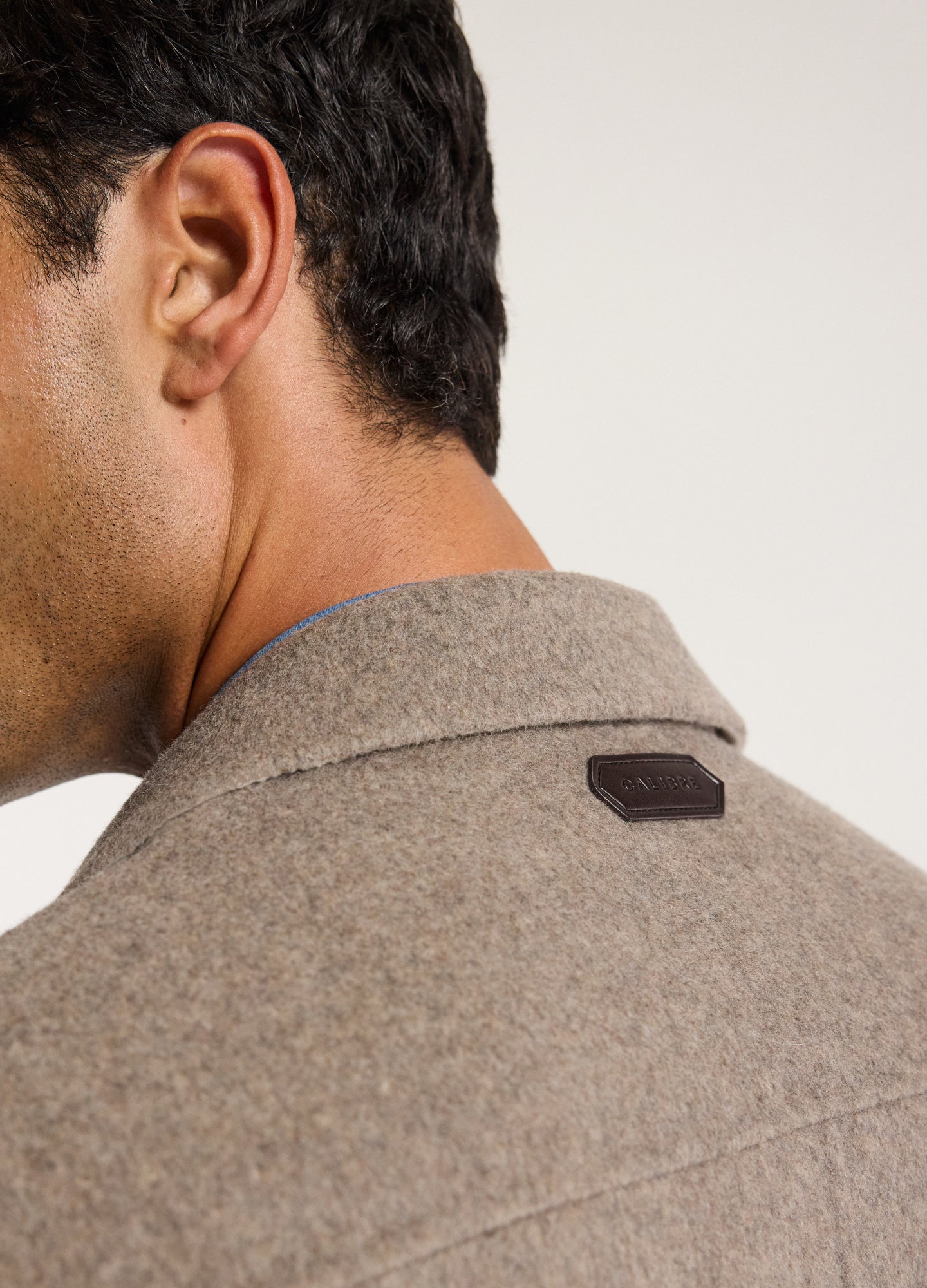 Double Faced Wool Shirt Jacket Sepia