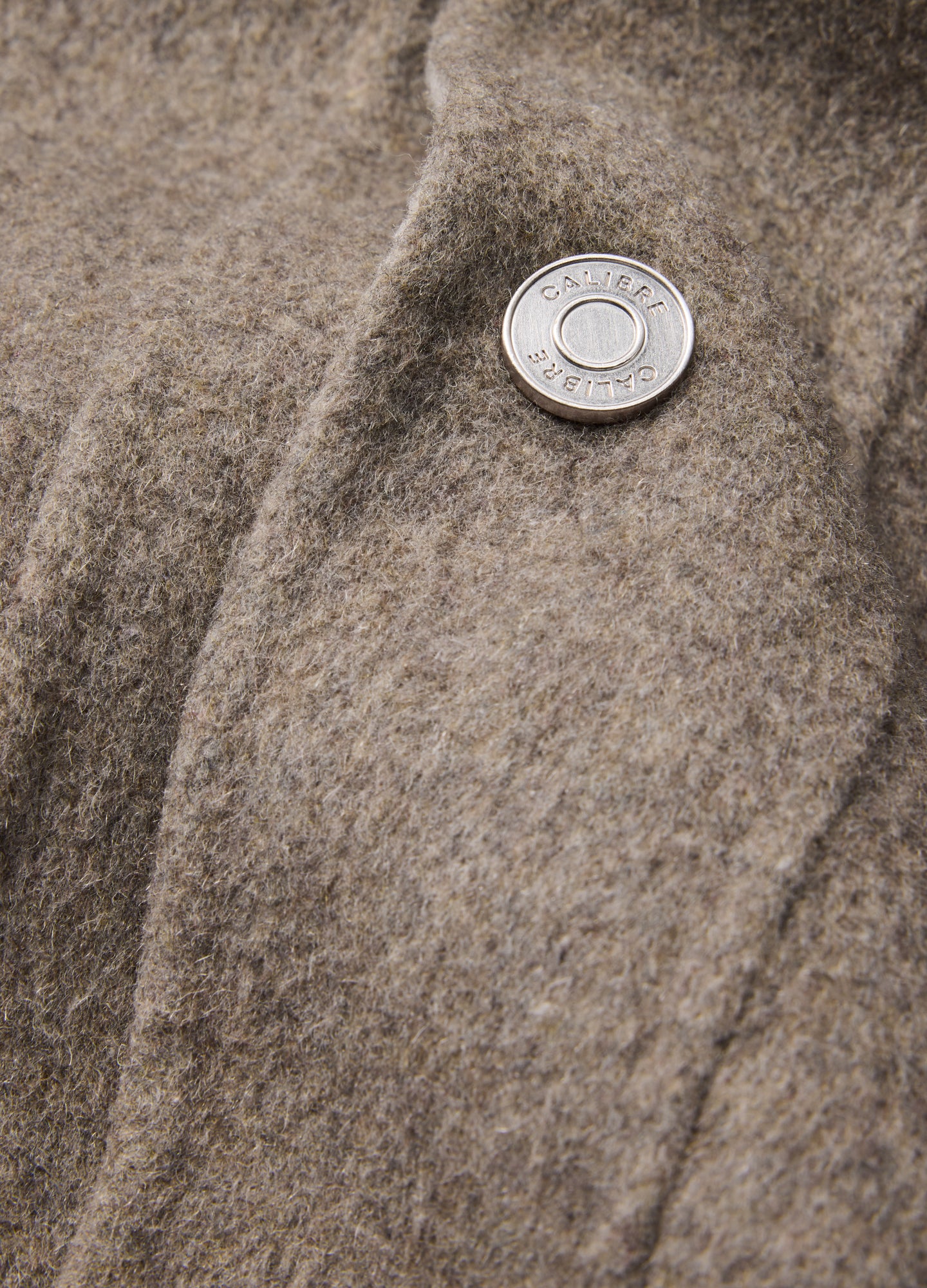 Double Faced Wool Shirt Jacket Sepia