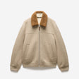 Sherpa Collar Wool Bomber Jacket Neutral