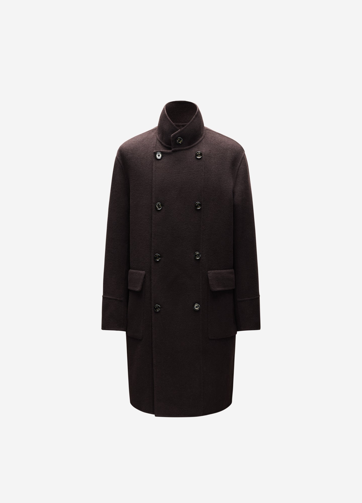 Double Breasted Wool Cashmere Coat Chocolate