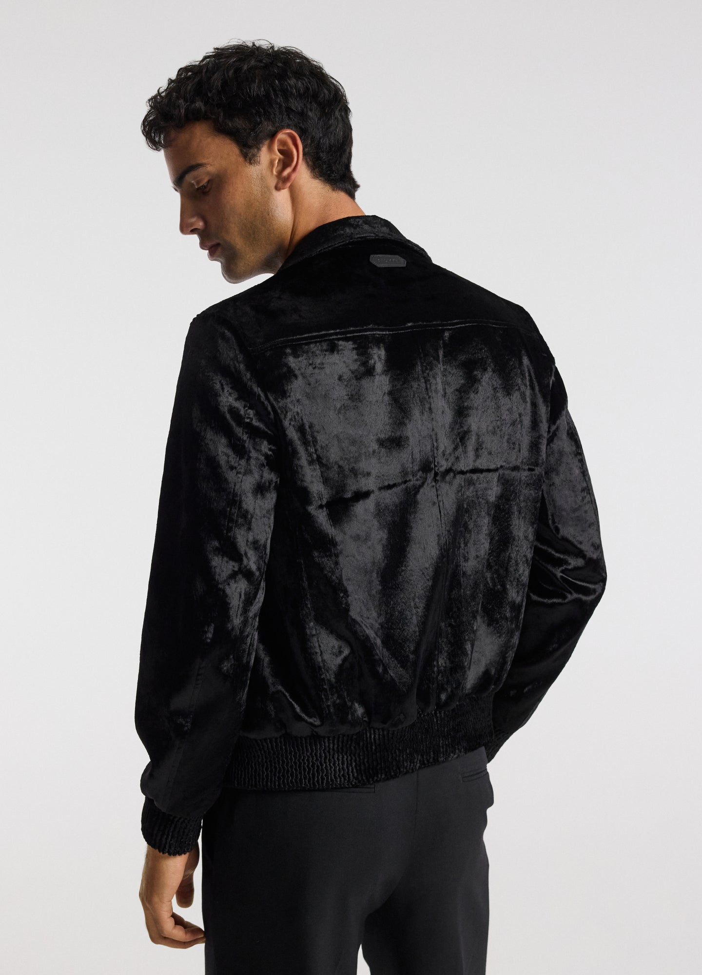 Velvet Bomber Jacket Black