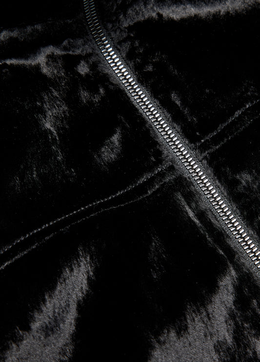 Velvet Bomber Jacket Black