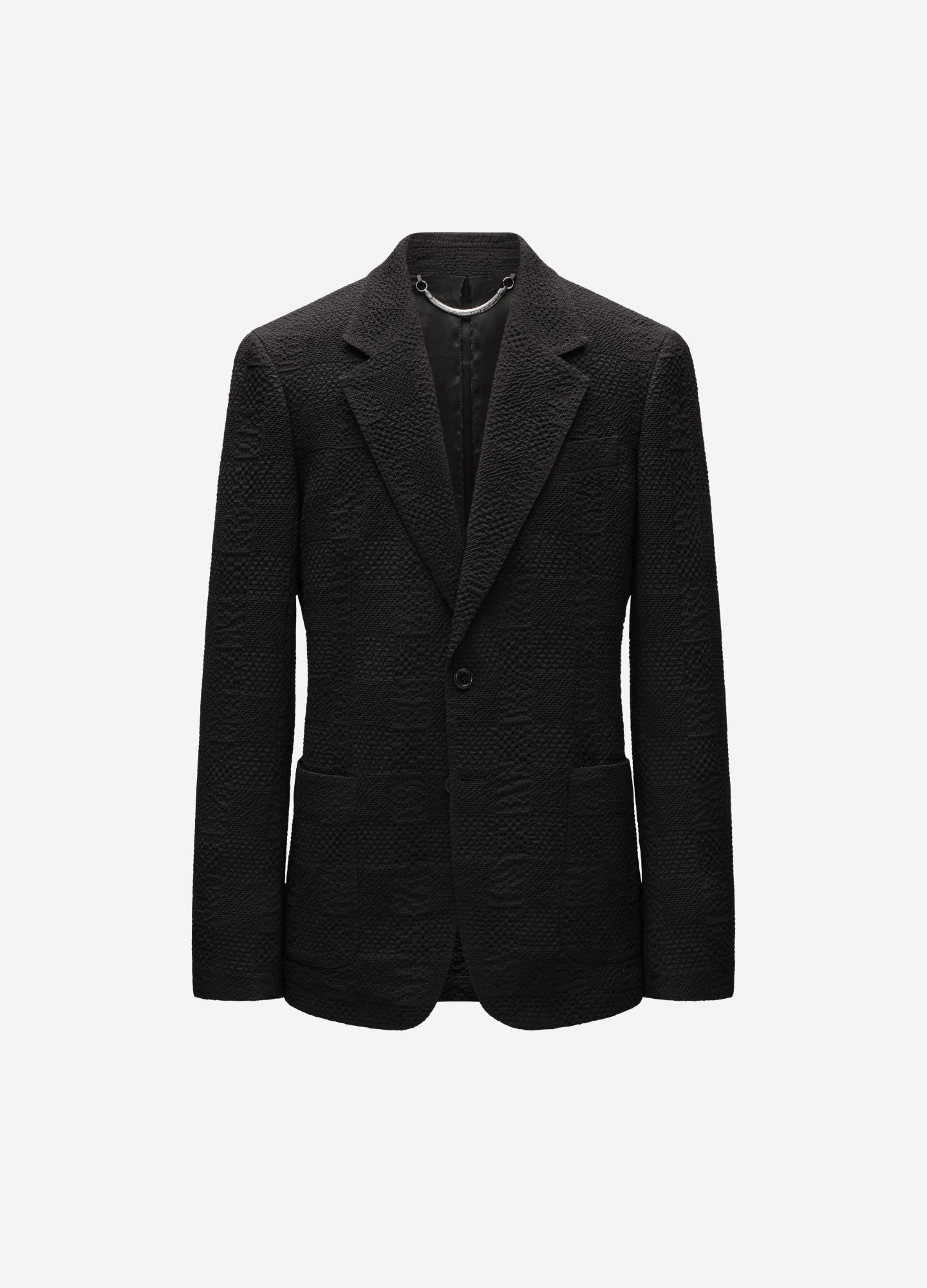 Seersucker Check Blazer Chocolate