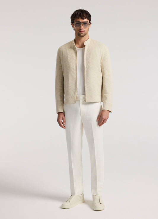 Herringbone Boucle Jacket Natural