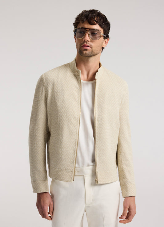 Herringbone Boucle Jacket Natural