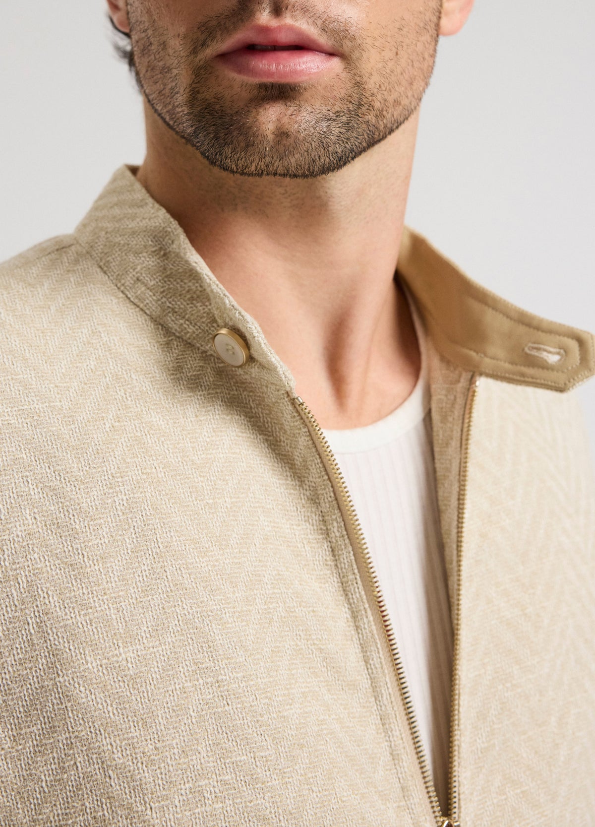 Herringbone Boucle Jacket Natural