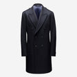 Tailored Double Breasted Melton Coat Navy