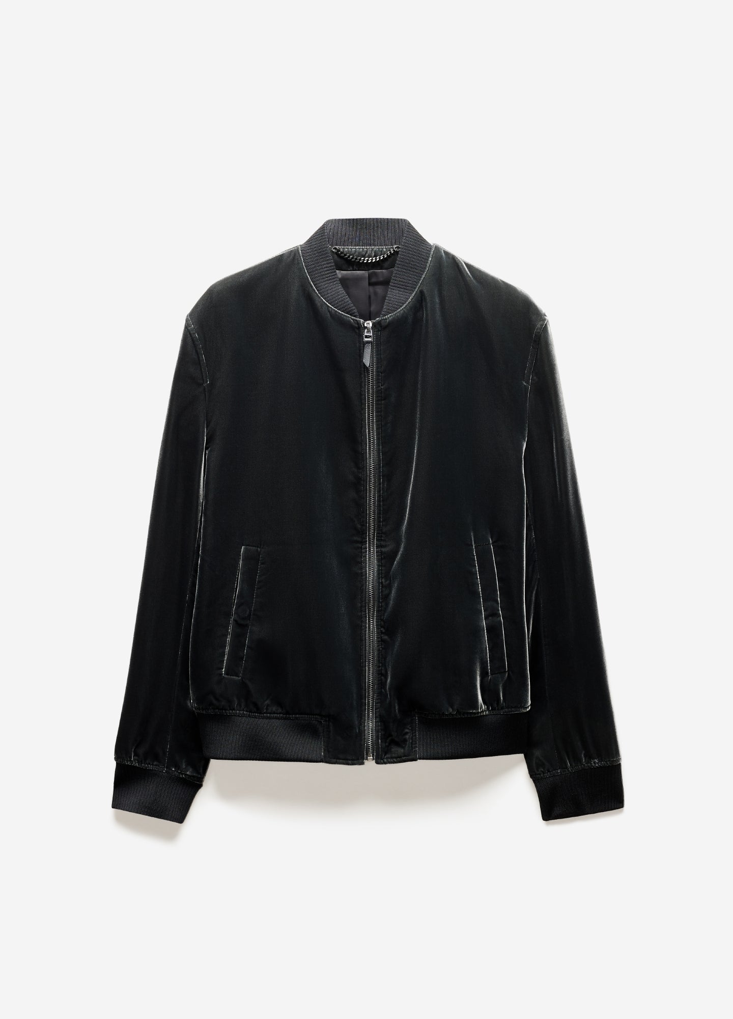 Velvet Bomber Jacket Smoke