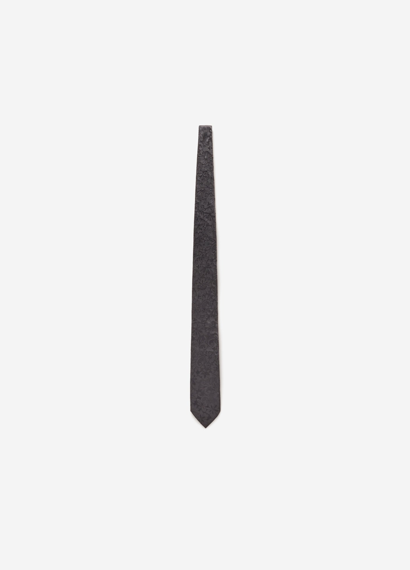 Noir Botanique Jacquard Tie Black